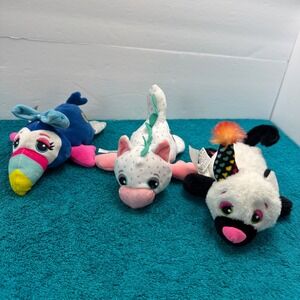 Basic Fun Cutetitos Fruititos Plush Lot of 3 Toucan Dragon Panda Stuffed Animals